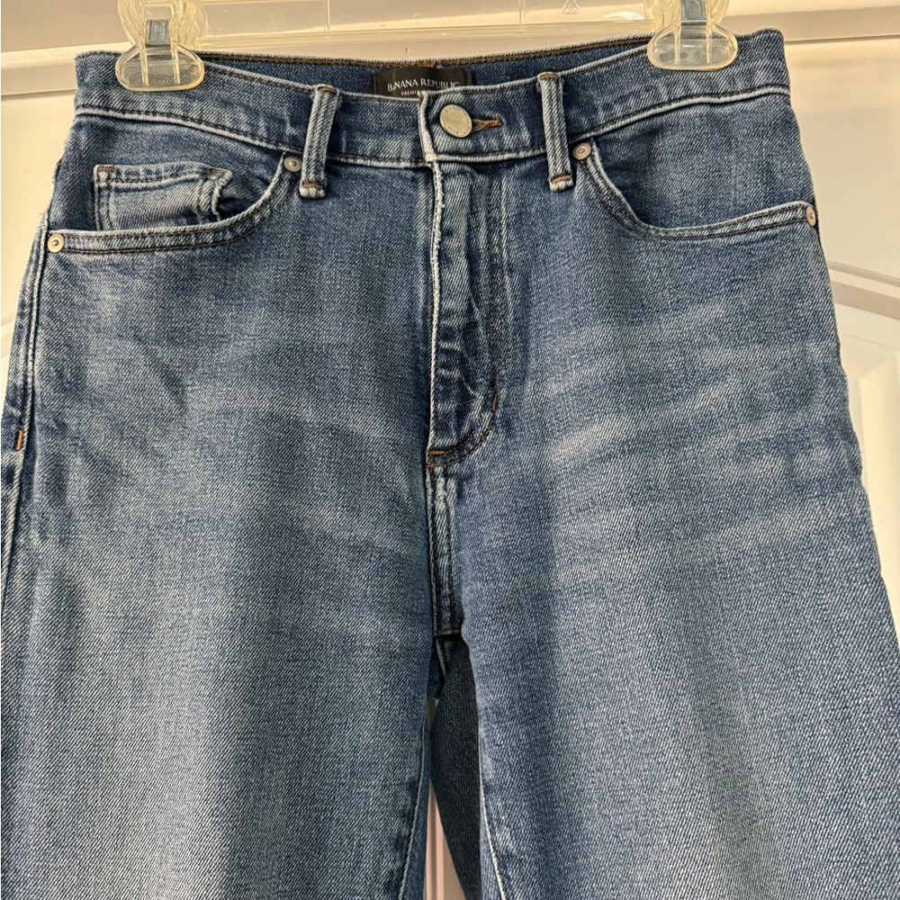 Banana Republic High-Rise Straight Jeans - Dark Blue Wash - Picture 2 of 7